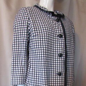 Vintage Bernice Mottz Coat Sheath Set Navy White